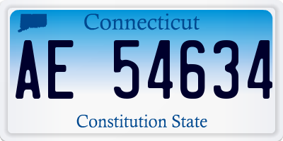 CT license plate AE54634