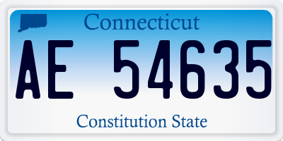 CT license plate AE54635