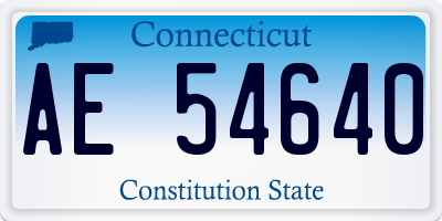 CT license plate AE54640