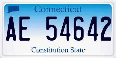 CT license plate AE54642