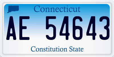 CT license plate AE54643