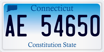 CT license plate AE54650