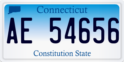 CT license plate AE54656