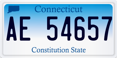 CT license plate AE54657