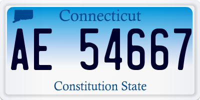 CT license plate AE54667