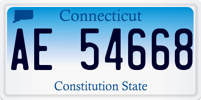CT license plate AE54668