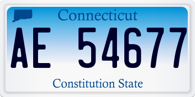 CT license plate AE54677