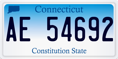 CT license plate AE54692