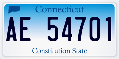 CT license plate AE54701