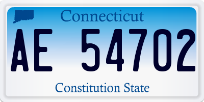 CT license plate AE54702