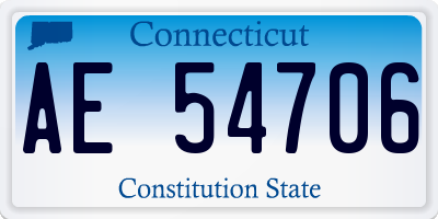 CT license plate AE54706
