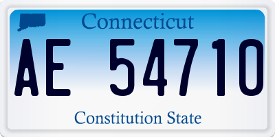 CT license plate AE54710