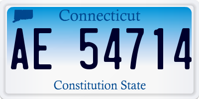 CT license plate AE54714