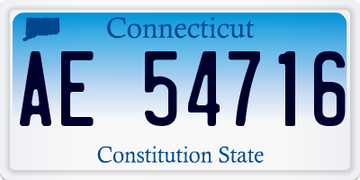 CT license plate AE54716