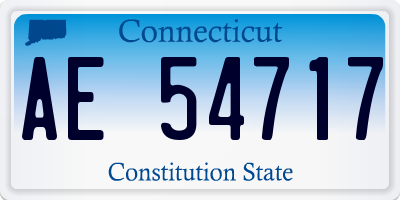 CT license plate AE54717