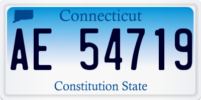 CT license plate AE54719