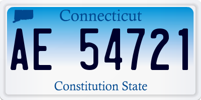 CT license plate AE54721
