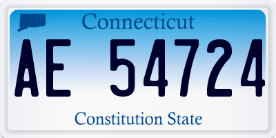 CT license plate AE54724