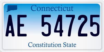 CT license plate AE54725