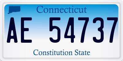 CT license plate AE54737