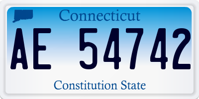 CT license plate AE54742