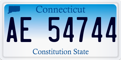 CT license plate AE54744