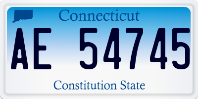 CT license plate AE54745