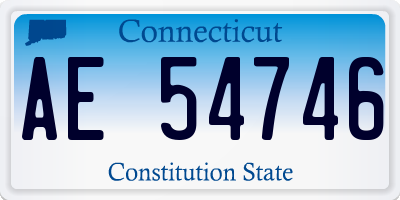 CT license plate AE54746