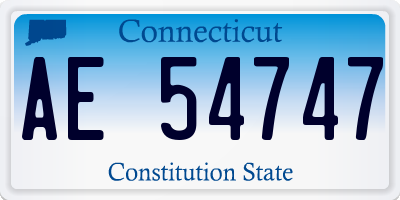 CT license plate AE54747
