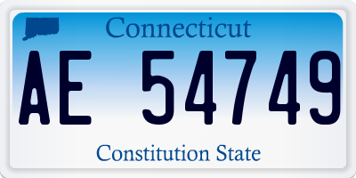 CT license plate AE54749