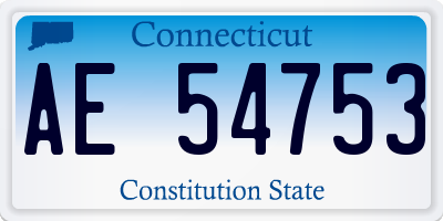 CT license plate AE54753