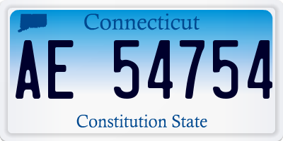 CT license plate AE54754