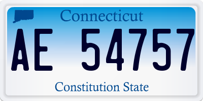 CT license plate AE54757