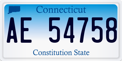CT license plate AE54758