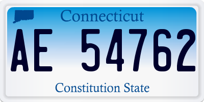 CT license plate AE54762