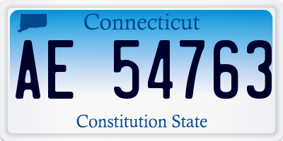 CT license plate AE54763