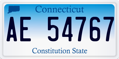CT license plate AE54767