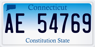 CT license plate AE54769