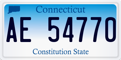 CT license plate AE54770