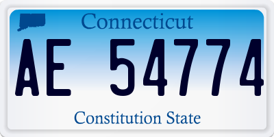 CT license plate AE54774