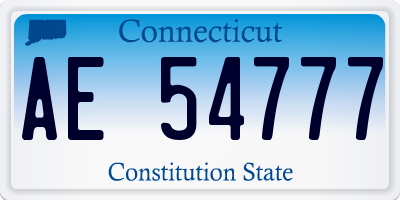 CT license plate AE54777