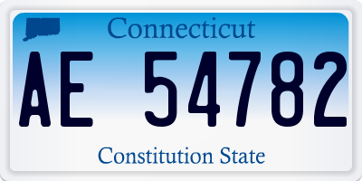 CT license plate AE54782
