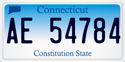 CT license plate AE54784