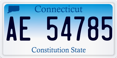 CT license plate AE54785