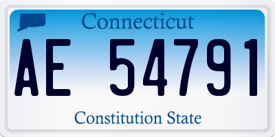 CT license plate AE54791