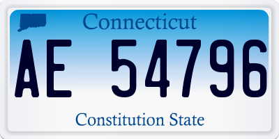 CT license plate AE54796
