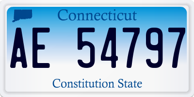 CT license plate AE54797