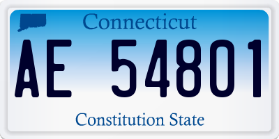 CT license plate AE54801