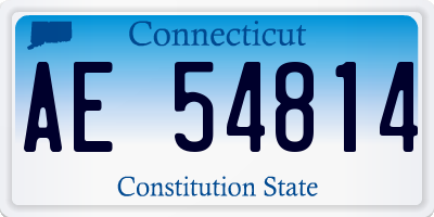 CT license plate AE54814