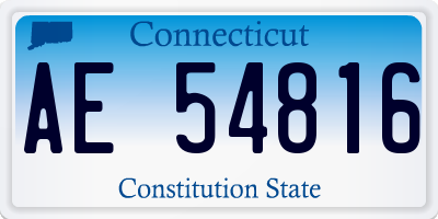 CT license plate AE54816